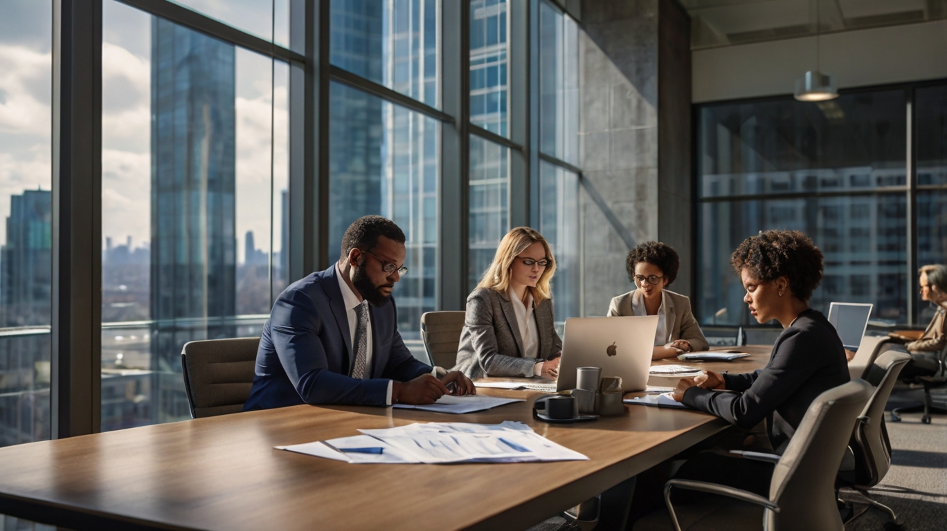 Equipo de auditores financieros profesionales